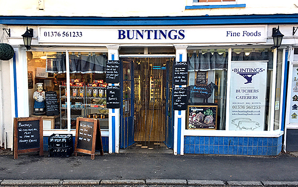 Buntings food store in Church Street, Coggeshall, Essex